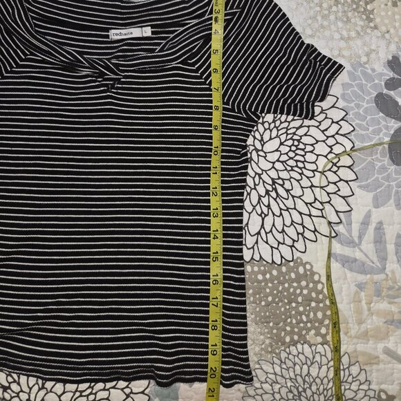 Red Haute Womens Size Large Black and White Striped Top - Picture 3 of 5